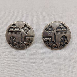 Southwestern Style Sterling Silver Earrings